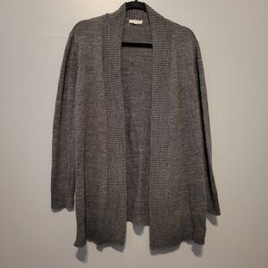 Eileen Fisher Organic Cotton Gray Open Front Cardigan Size Small Minimalist